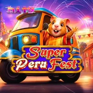 Tampilan visual slot Super Peru Fest dengan latar belakang pesta jalanan Peru yang meriah